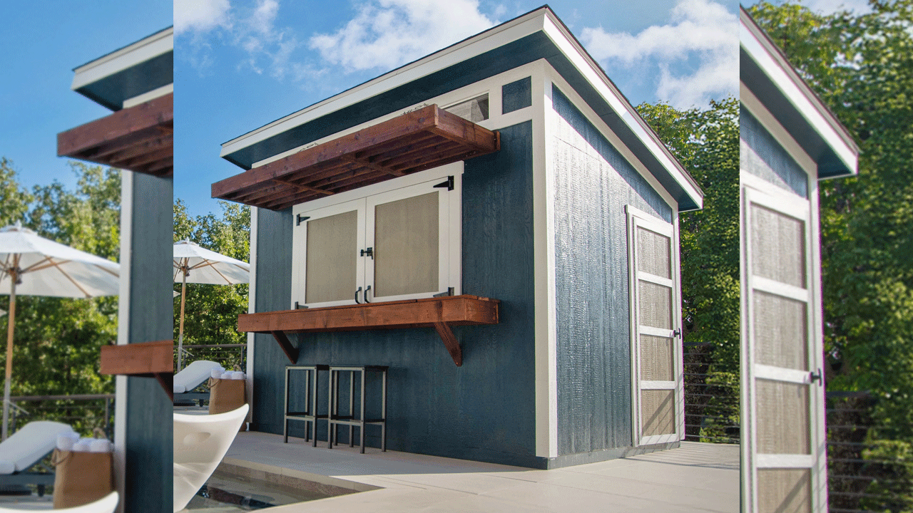 Costco Yardline Solara Pop-Up Bar Shed - includes wooden pergola