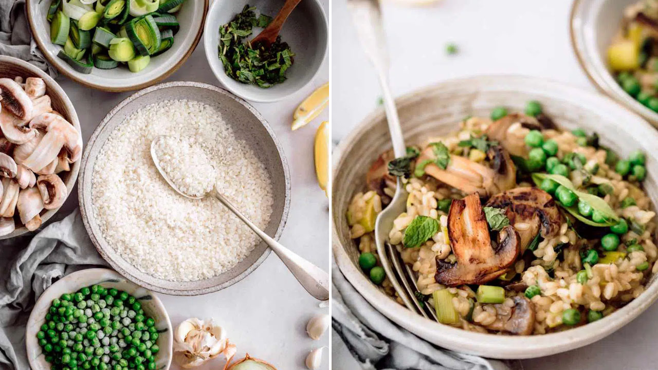 Creamy Mushroom Pea Risotto