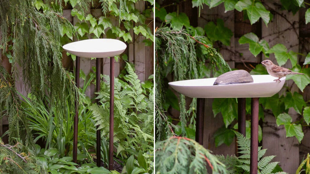 Easy DIY Modern Birdbath to Create Refreshing Feather Lounge for Your Avian Guests