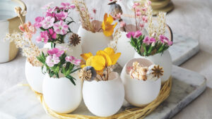 Floral Easter Egg Centerpiece Hatched From Nature