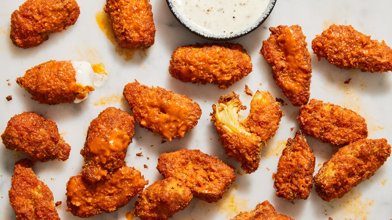 Fried Buffalo Artichoke Hearts