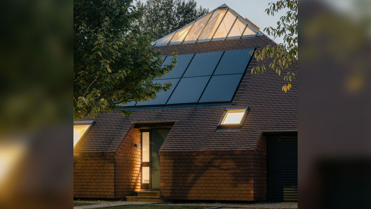 The flushed glazed windows provide light while maintaining privacy