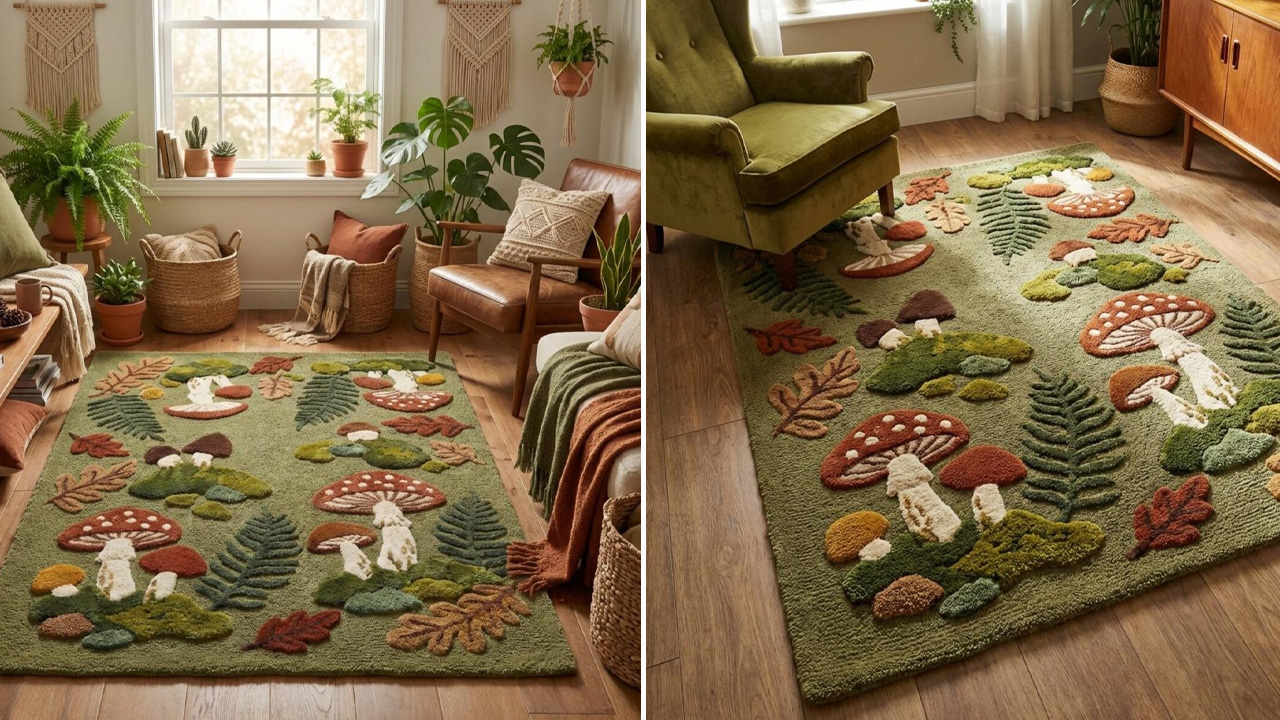 Hand Tufted Mushroom Rug