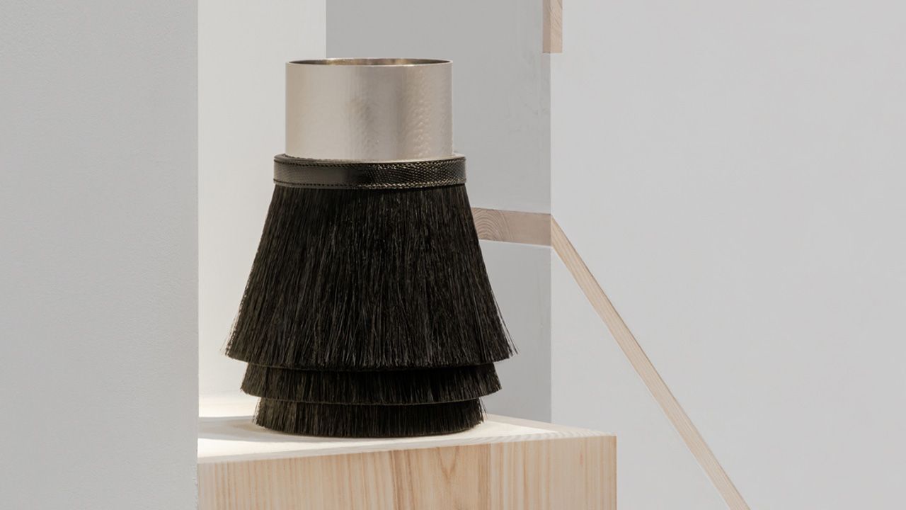 Hermès Collections for the Home - hammered vase with horsehair