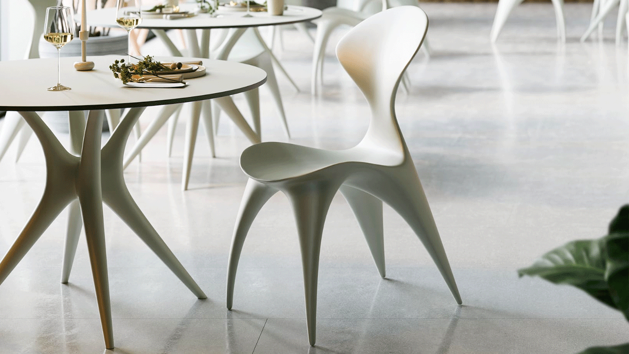 Karim Rashid circular collection for LOOPE - ANIMA collection of chair and table 1