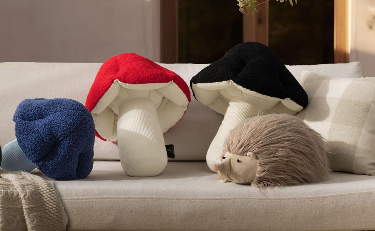 Mushroom Shaped Throw Pillow