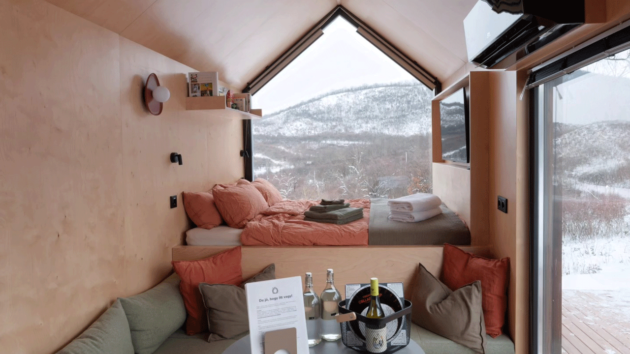 NestOff Prefab Tiny House cabin in winter