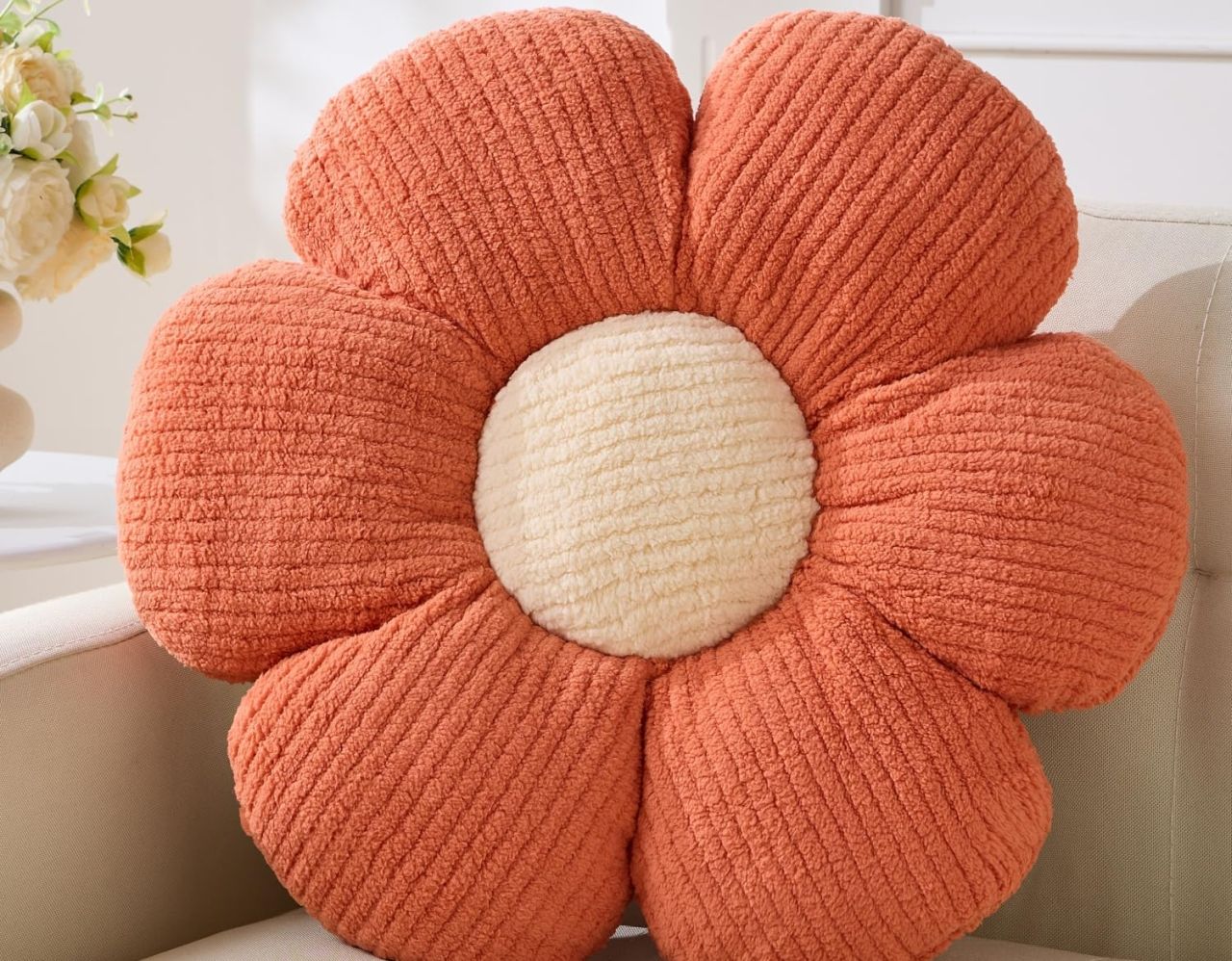 Orange Daisy Pillow
