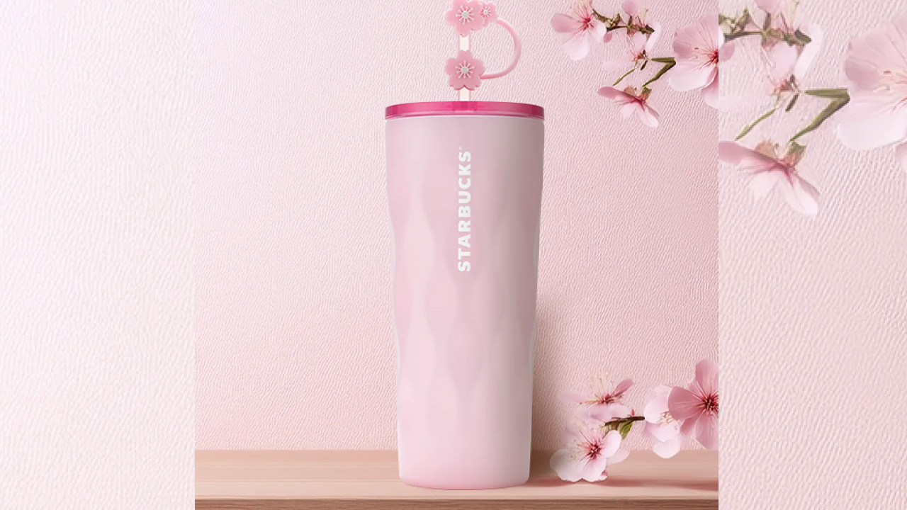 Pink Ripple Cold Cup 20oz with Straw Topper