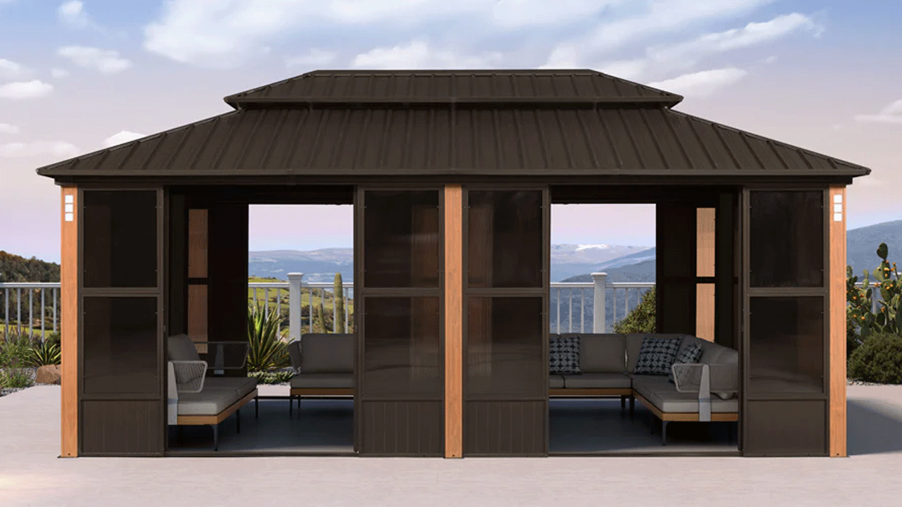 Purple Leaf Sunroom with Sliding Doors - 3