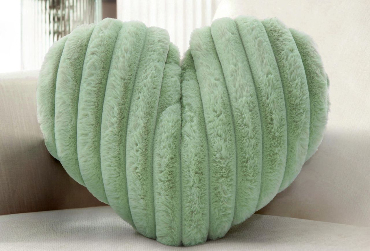 Sage Green Heart Pillow