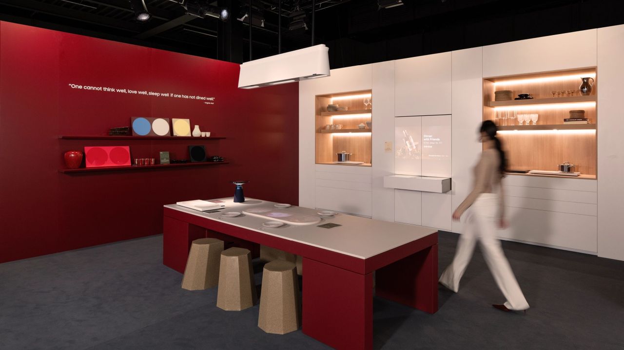 Samsung Showcases its OLED-Faced Desktop Robot Concept at Milan Design Week 2026 in kitchen