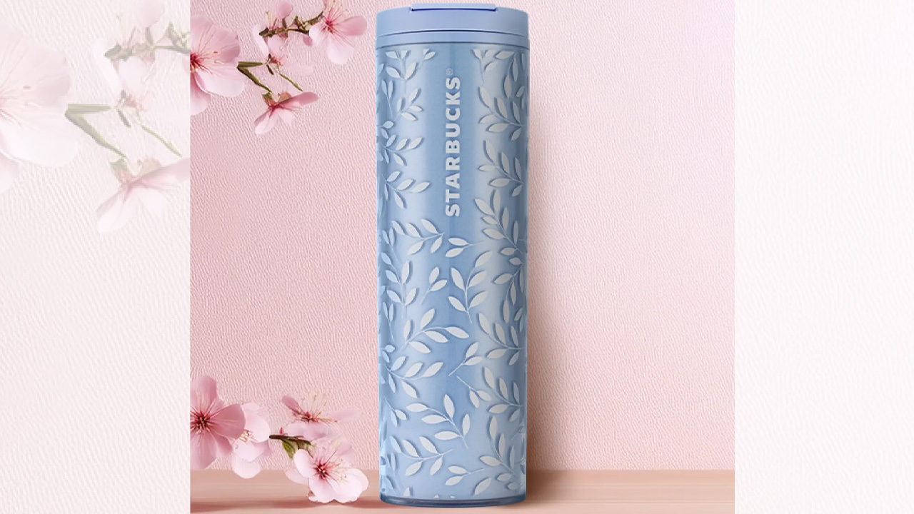 Spring Breeze Blue Flip Lid Tumbler 16oz