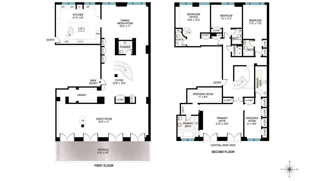The floor plan of the residence