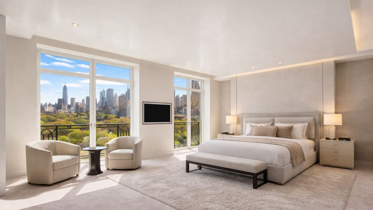 Sting’s former Manhattan Penthouse has neutral-toned interior
