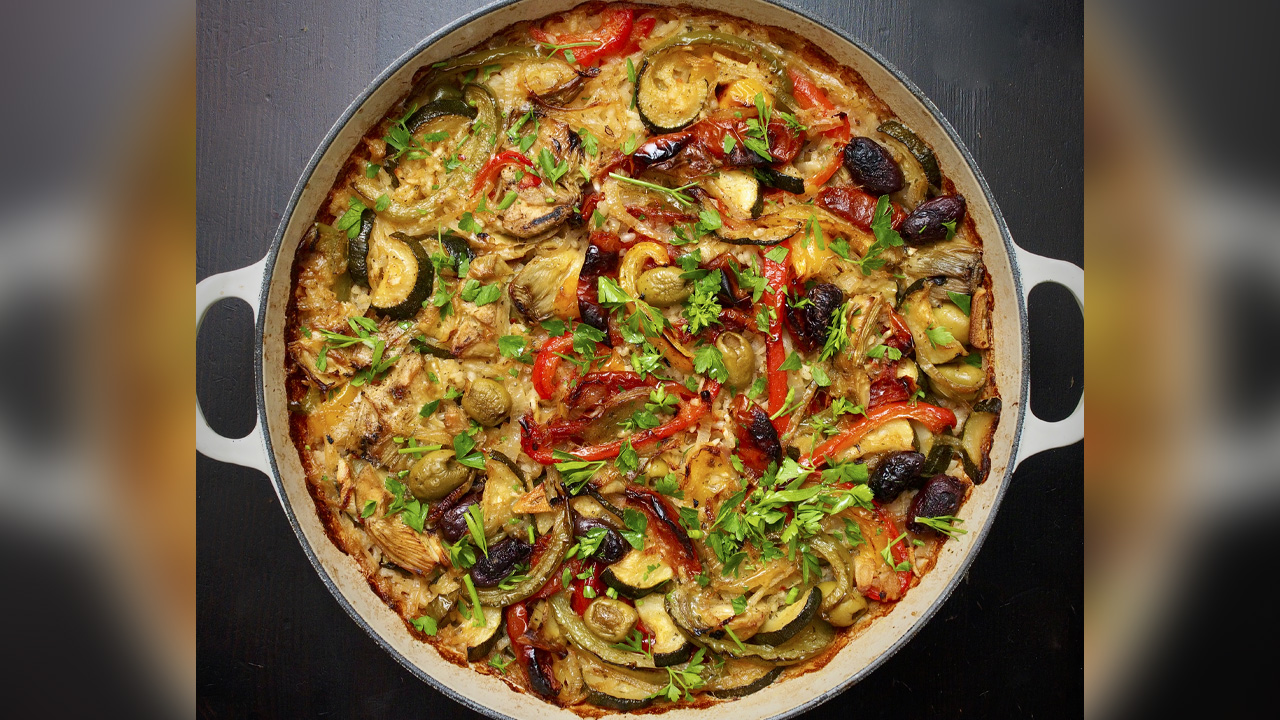 Sunblush Tomato and Olive Vegan Paella