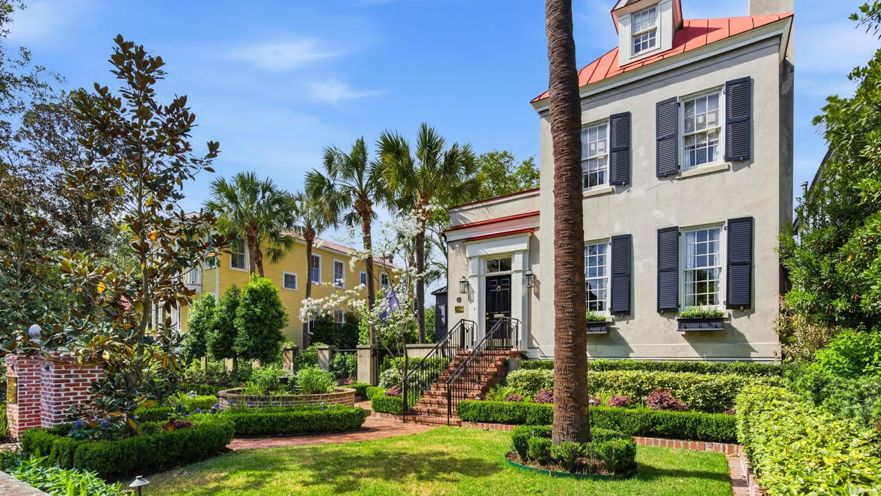 The greenery enhances the organic charm of the house