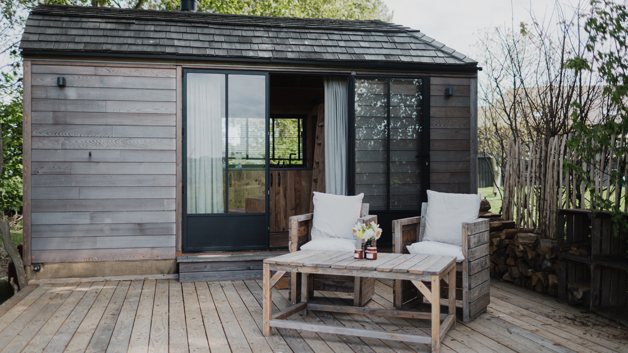 The cedar terrace extends living space