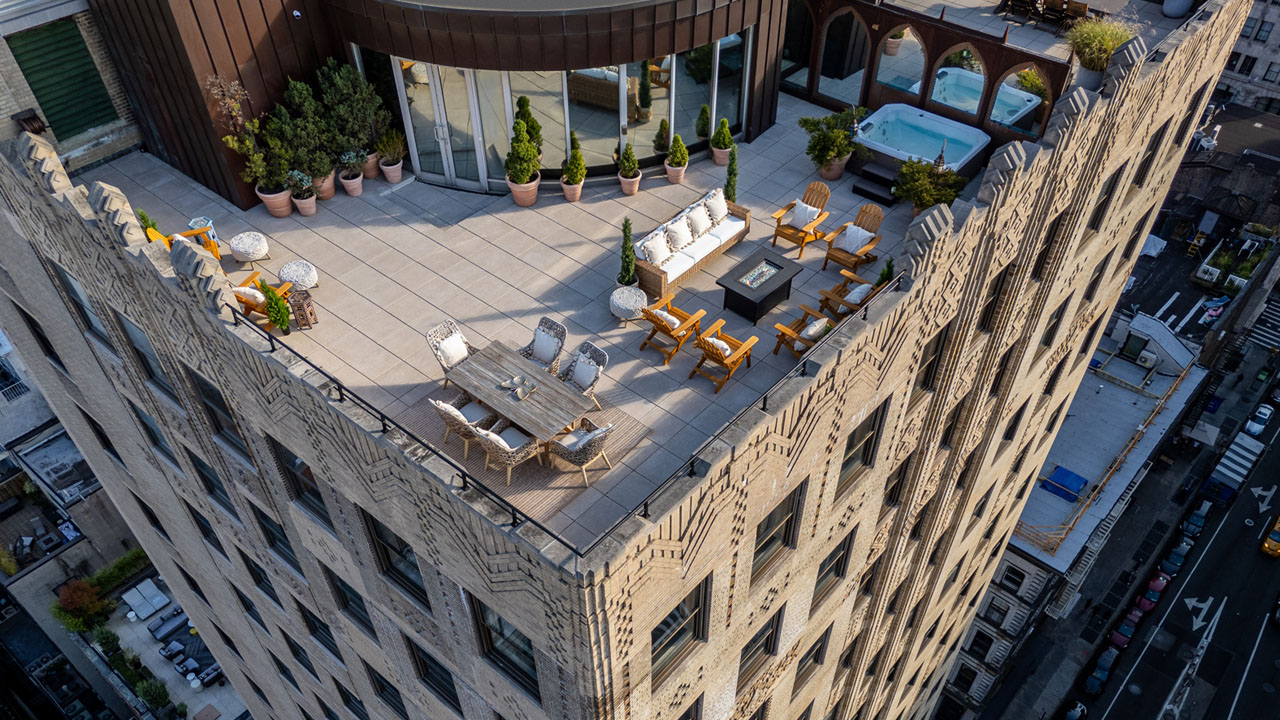 The private terrace is expansive