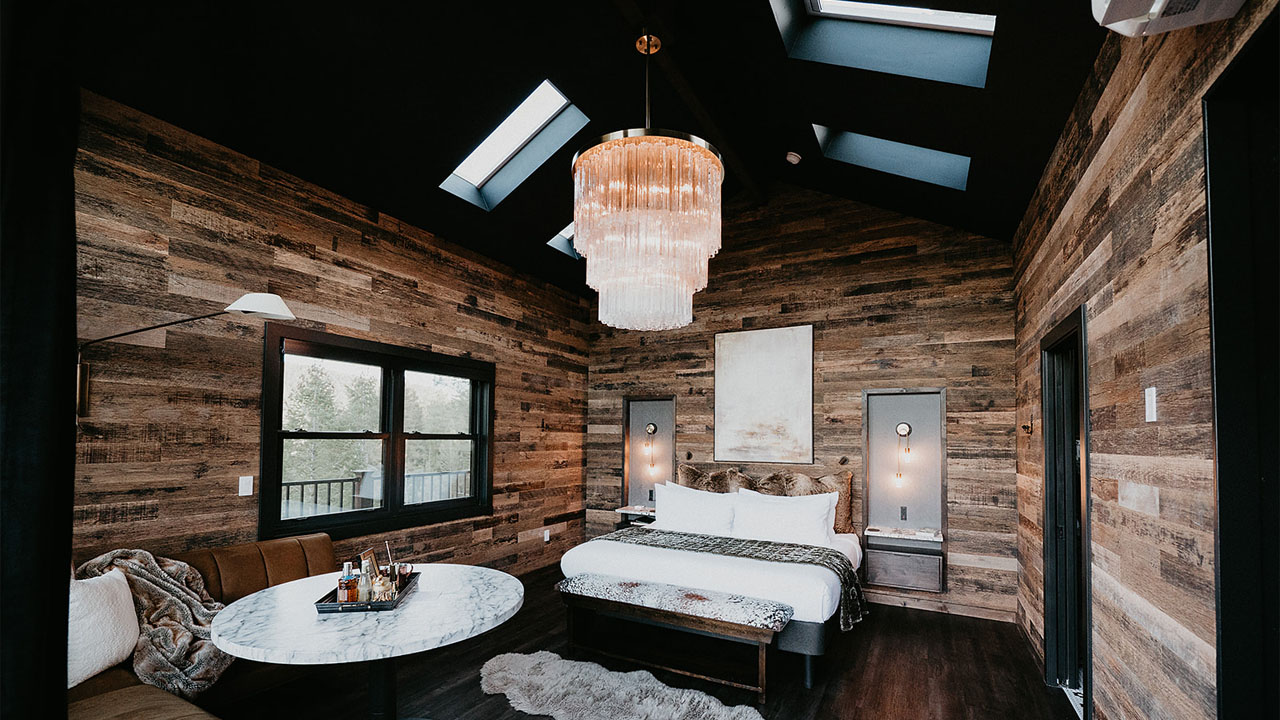 The warm interior creates an intimate atmosphere for couples.