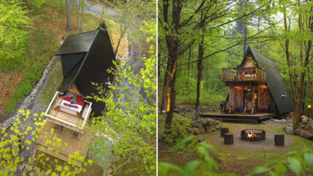 The Stunning A-Frame Cabin With Motorized Bed
