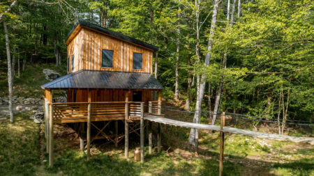 The Treehouse Cabin at Remsen, New York Stands at 14-ft. of Elevation