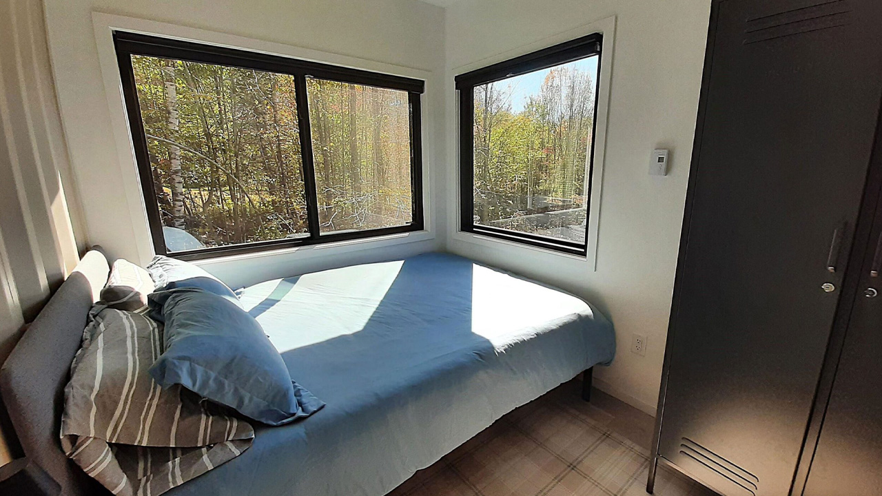 The second bedroom has generous glazing