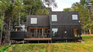 This two-Story House Built From Shipping Containers Features Custom-Built 20 foot SaunaPlunge Container