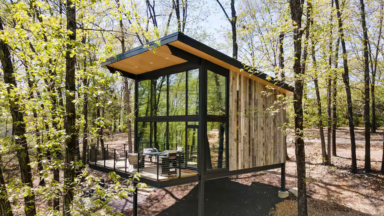 Two-Bedroom Missouri Tiny House on Stilts - exterior