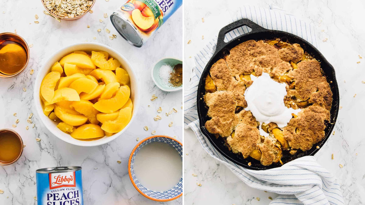 Vegan Breakfast Peach Cobbler