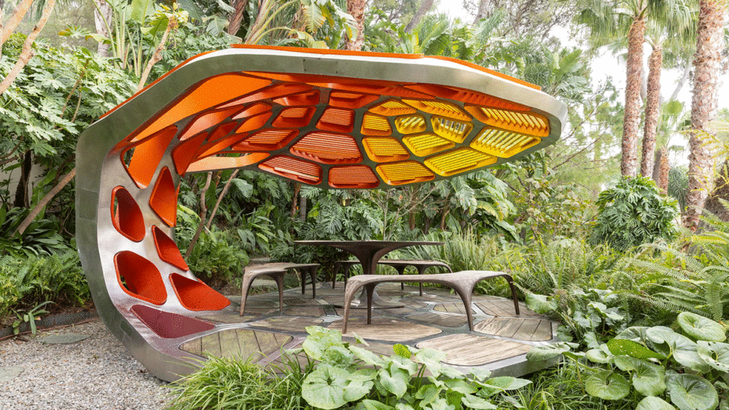 Rare Zaha Hadid Biomorphic Dining Pavilion is Going Under the Hammer for Over $1M Zaha Hadid VOLU Dining Pavilion
