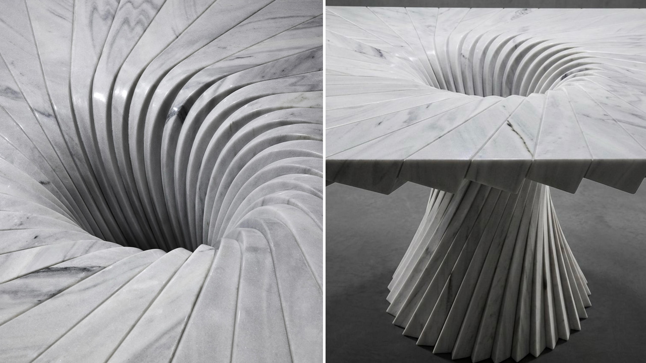 leaning table by Paul Cocksedge