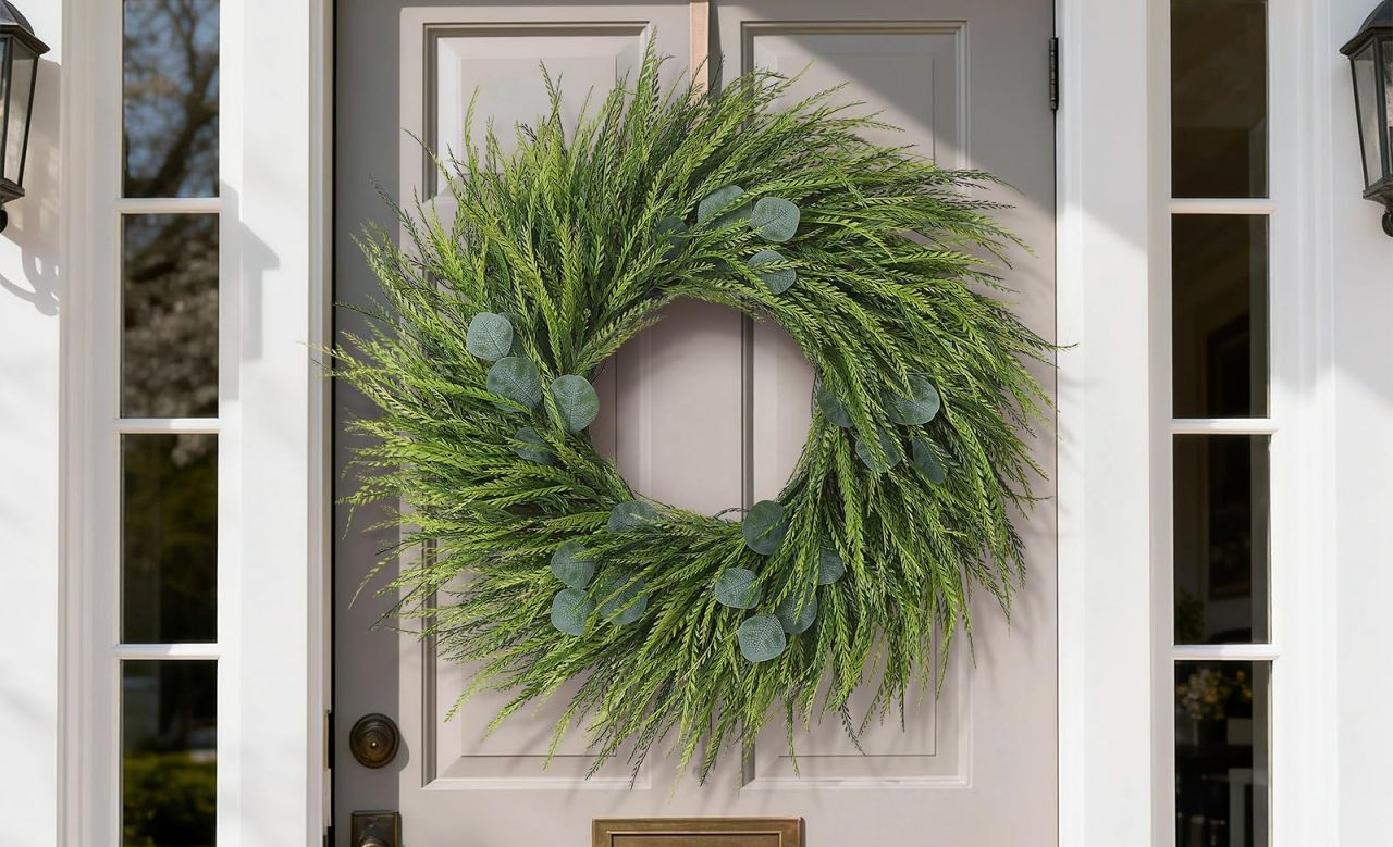Artificial Saw Grass Wreath