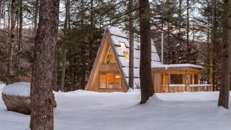Artist and Engineer Built Tiny A-Frame Cabin as Their Custom-Built Vacation House