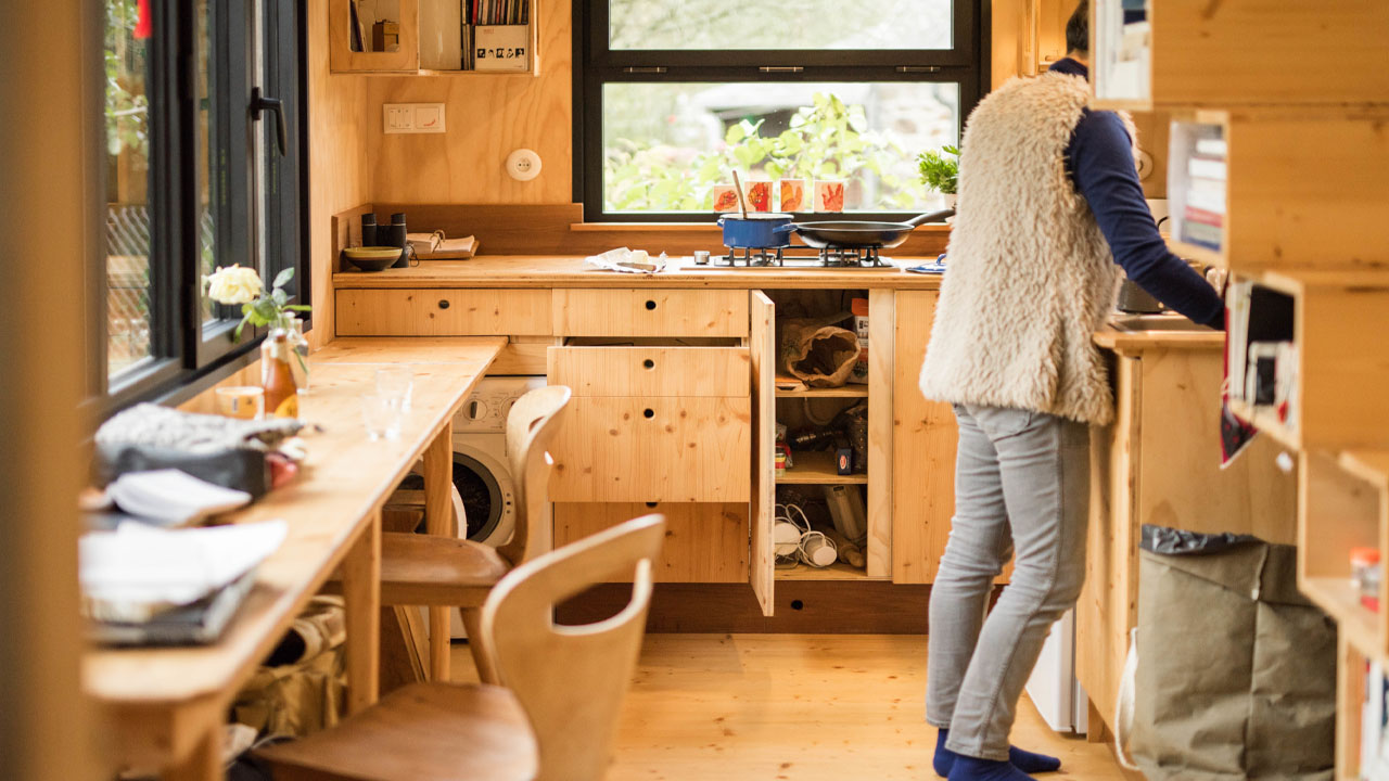 The Spruce-wrapped cozy interior