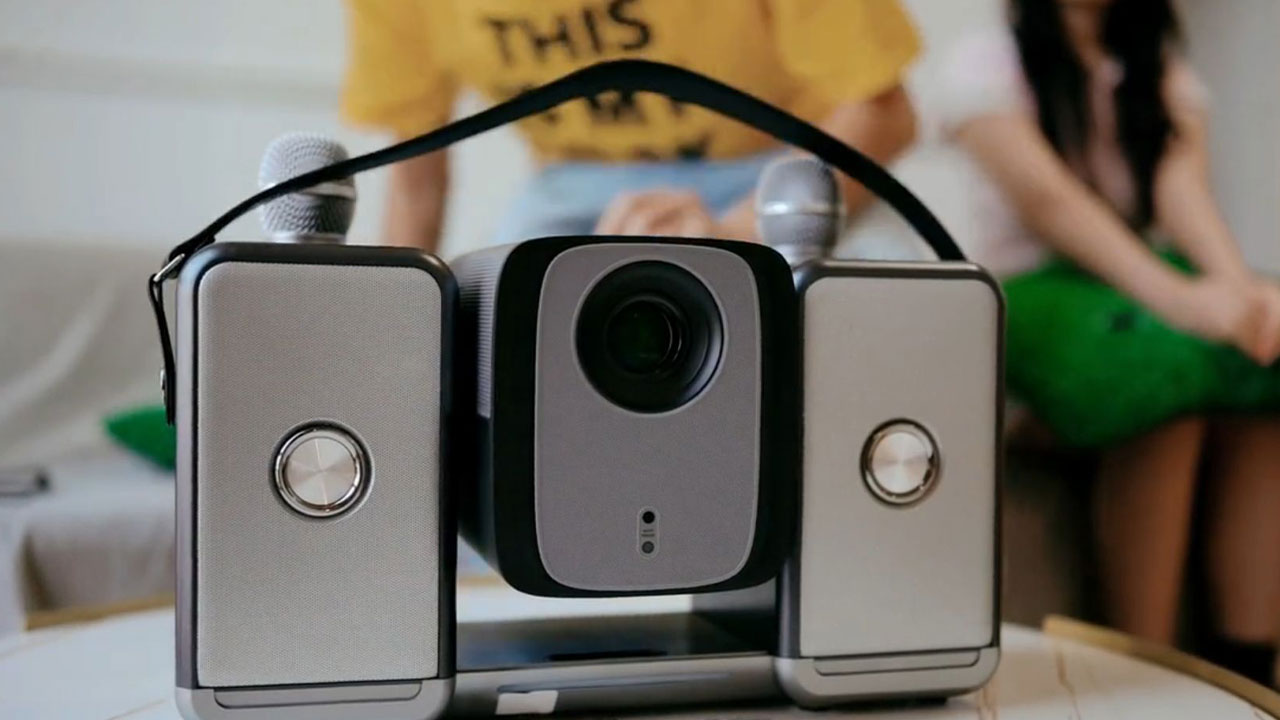 Audiray X5 4K Projector With Detachable Stereo Speakers and Wireless Microphones