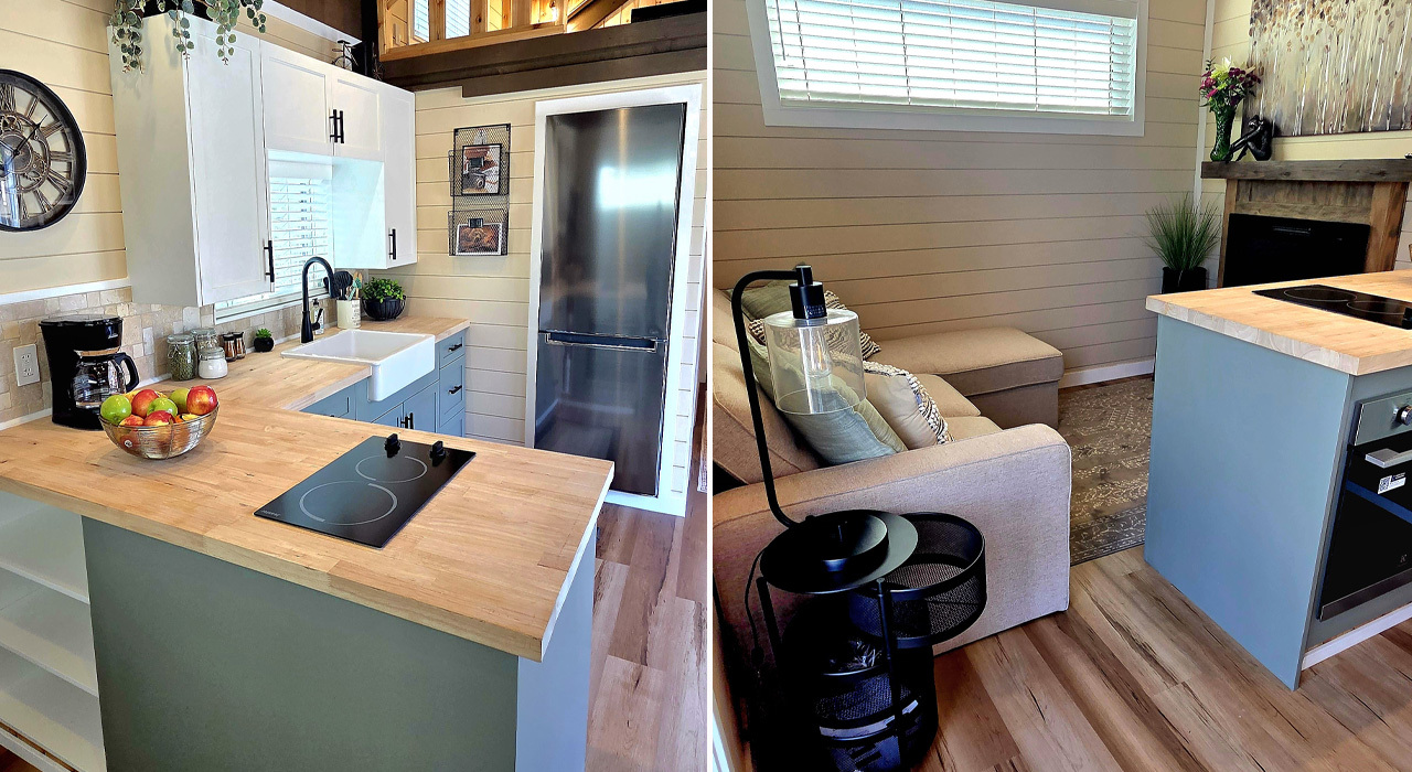 Interior of Berenstein tiny house on wheels