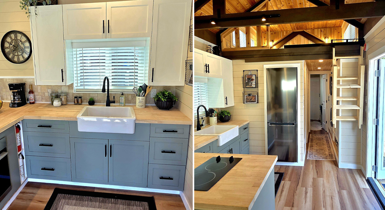 Kitchen of Berenstein tiny house on wheels