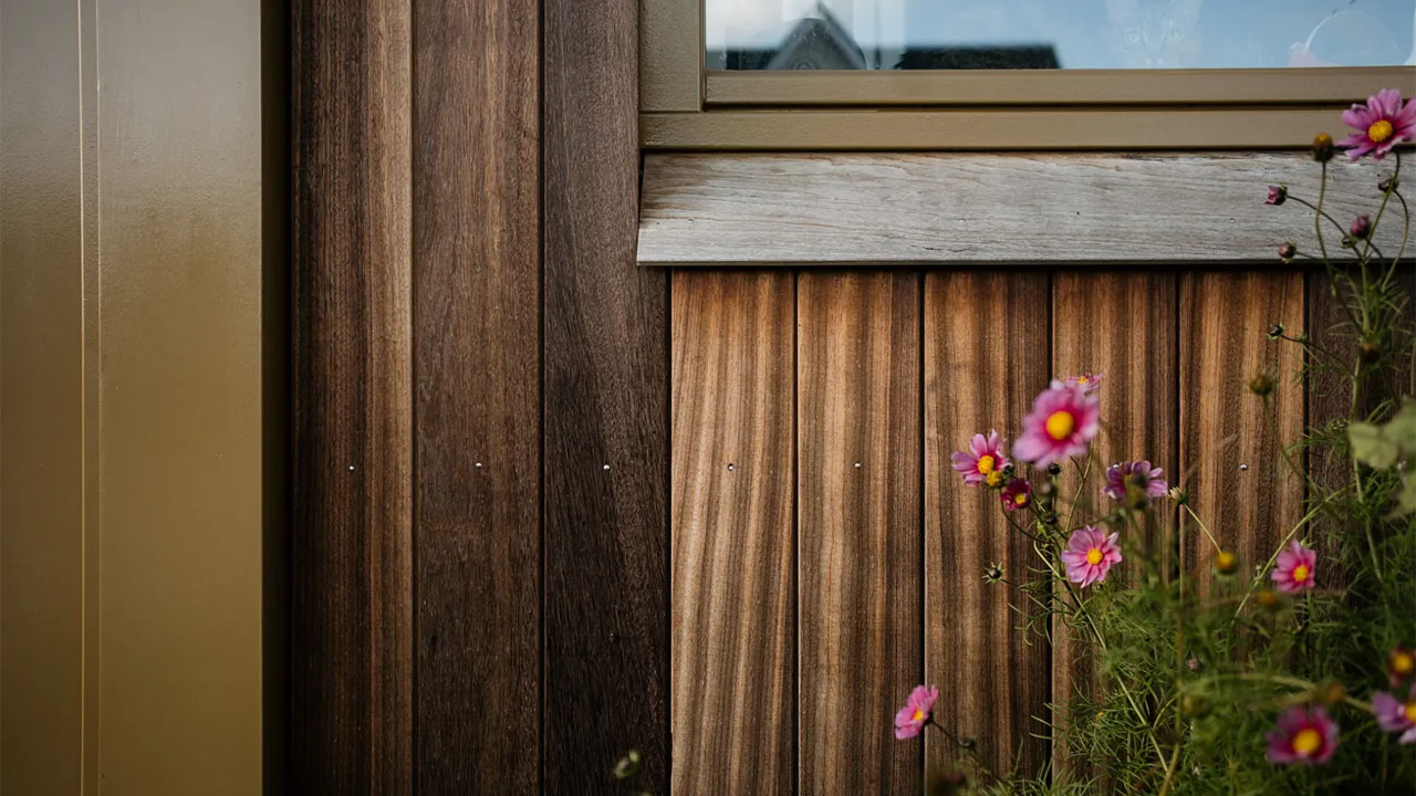 The beautiful textured façade of the Carbon-negative Marknesse Neighborhood