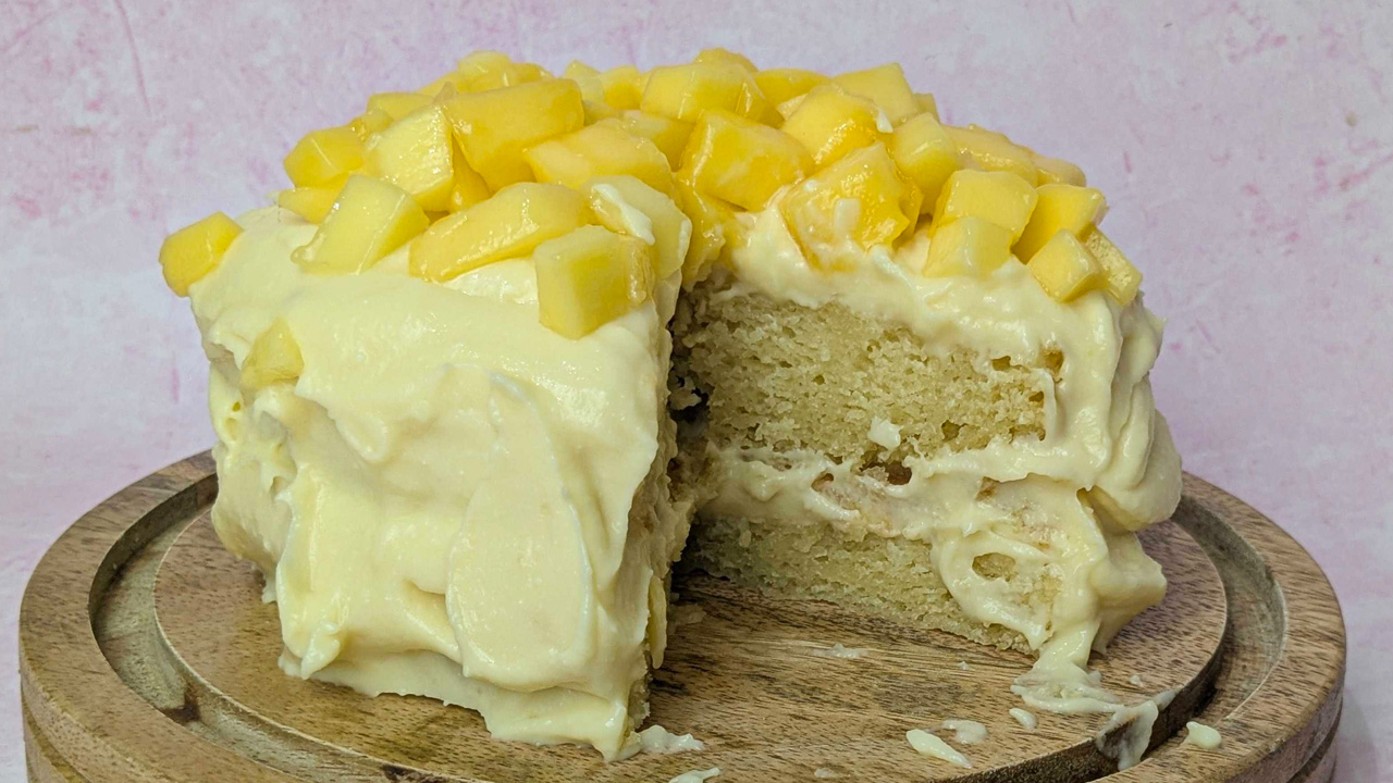 Eggless Mango Cake With Homemade Cream Cheese Frosting - Recipe (2)