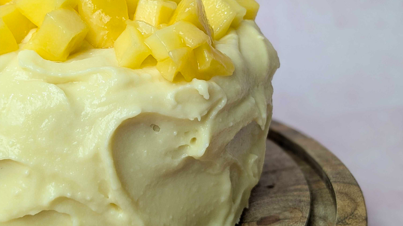 Eggless Mango Cake With Homemade Cream Cheese Frosting - Recipe (5)