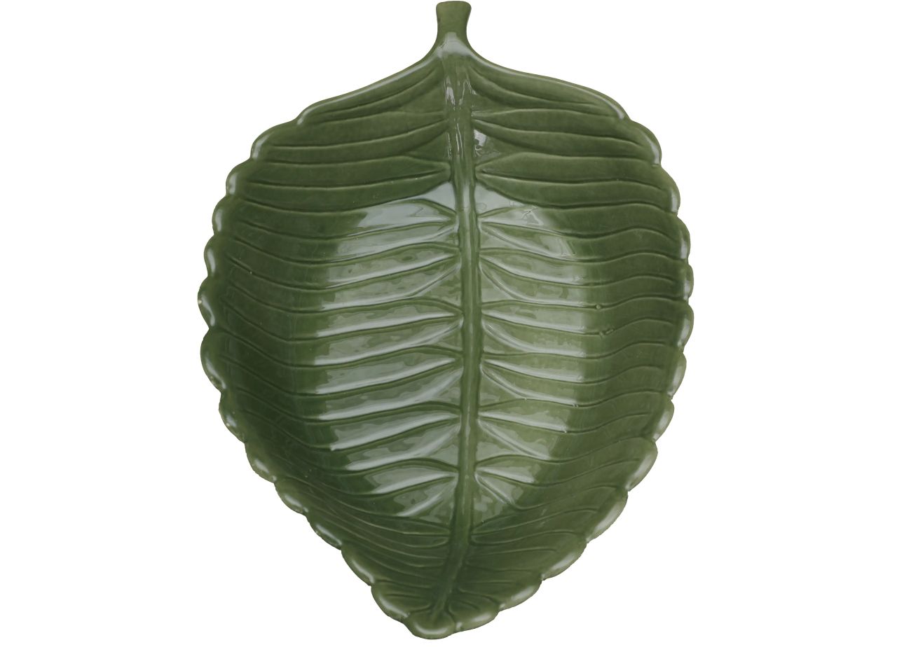 Green Decorative Ceramic Leaf Tray