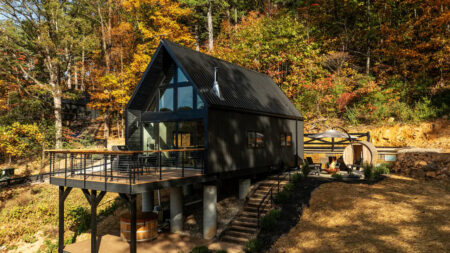 Two-Level A-Frame Cabin With Hot Tub, Cold Plunge Offers Five-Star Luxuries in Virginia Wilderness Horizon Cabin in Luray is Two-Level Deck A-Frame Retreat With hot tub, Cold Plunge, and Cedar Steam Sauna