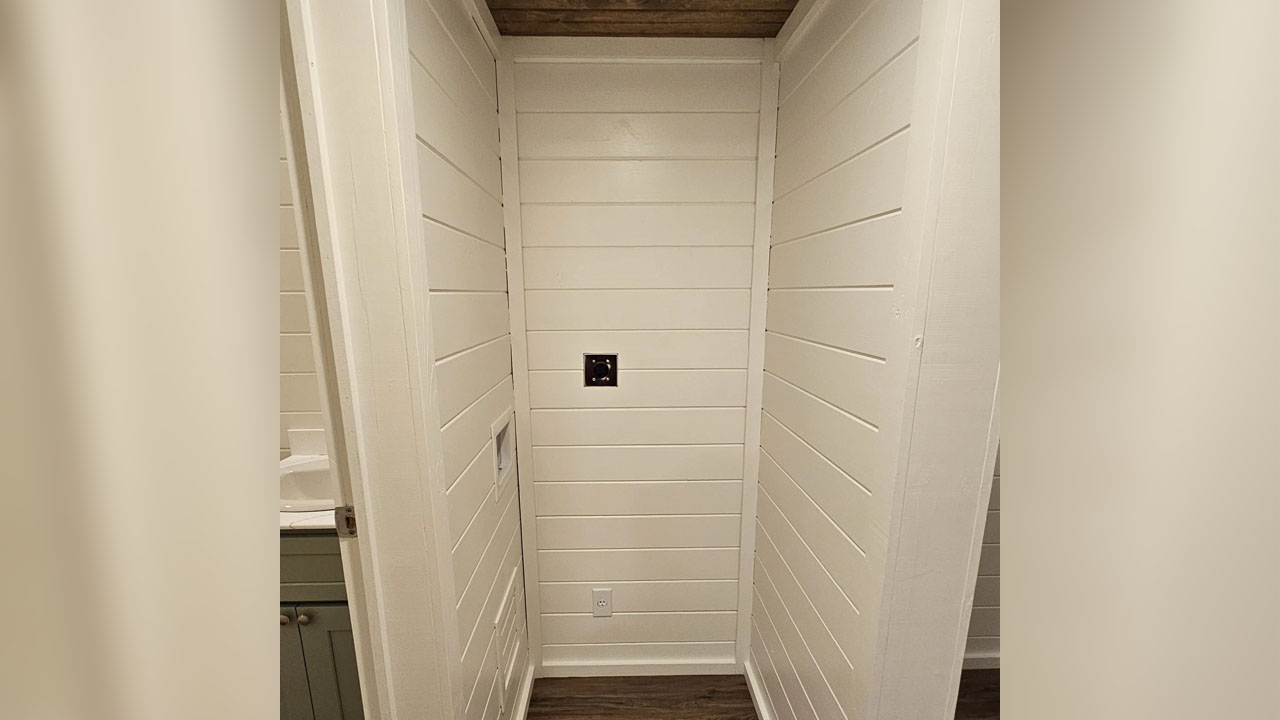 The dedicated laundry room