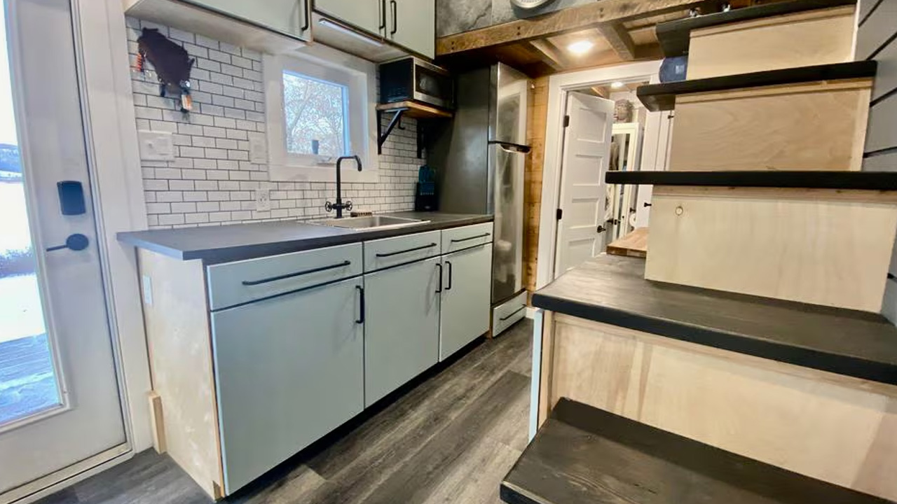 Kitchen of River Run Tiny House