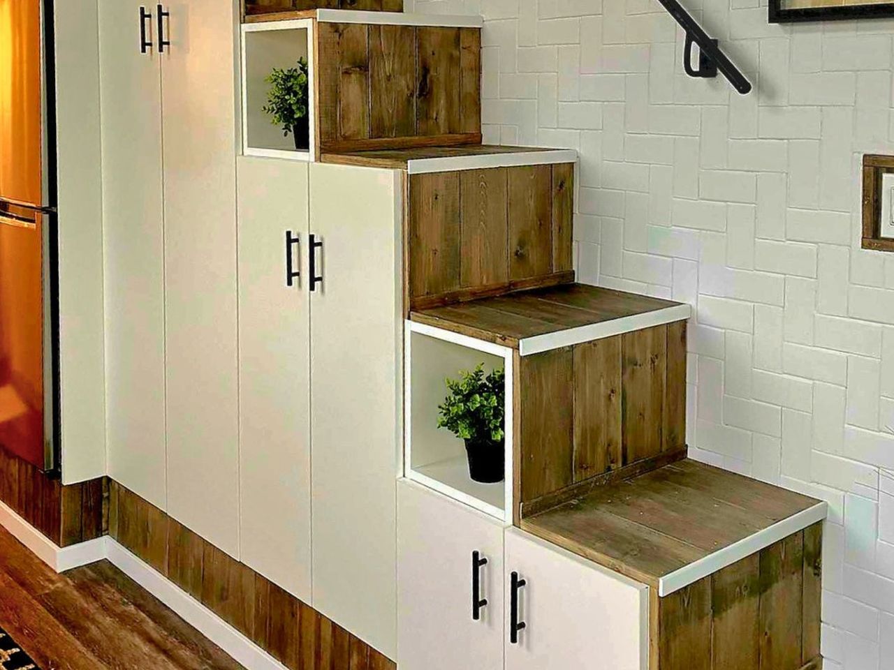 Storage inside Koala Bear tiny house on wheels