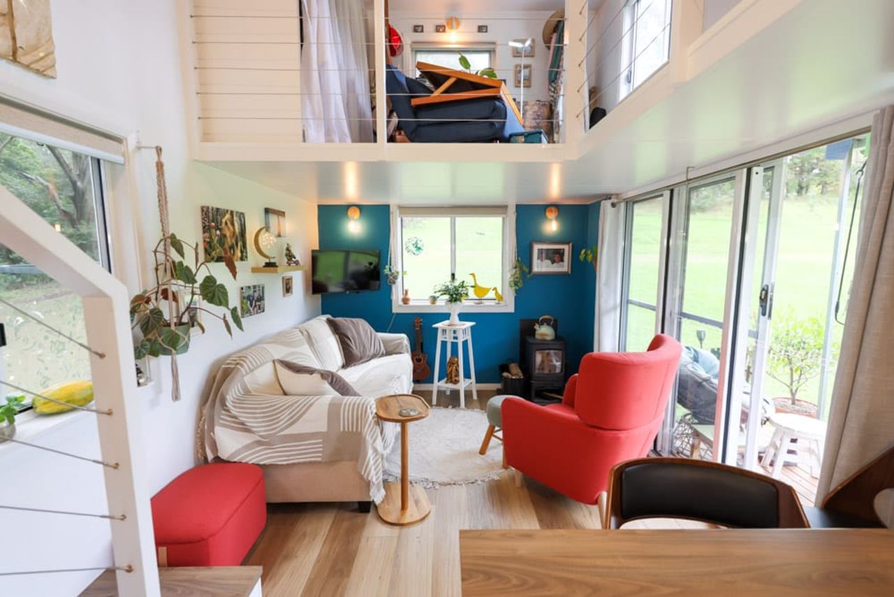 Koby’s Tiny House Features Two Standing Lofts With Connecting Catwalk