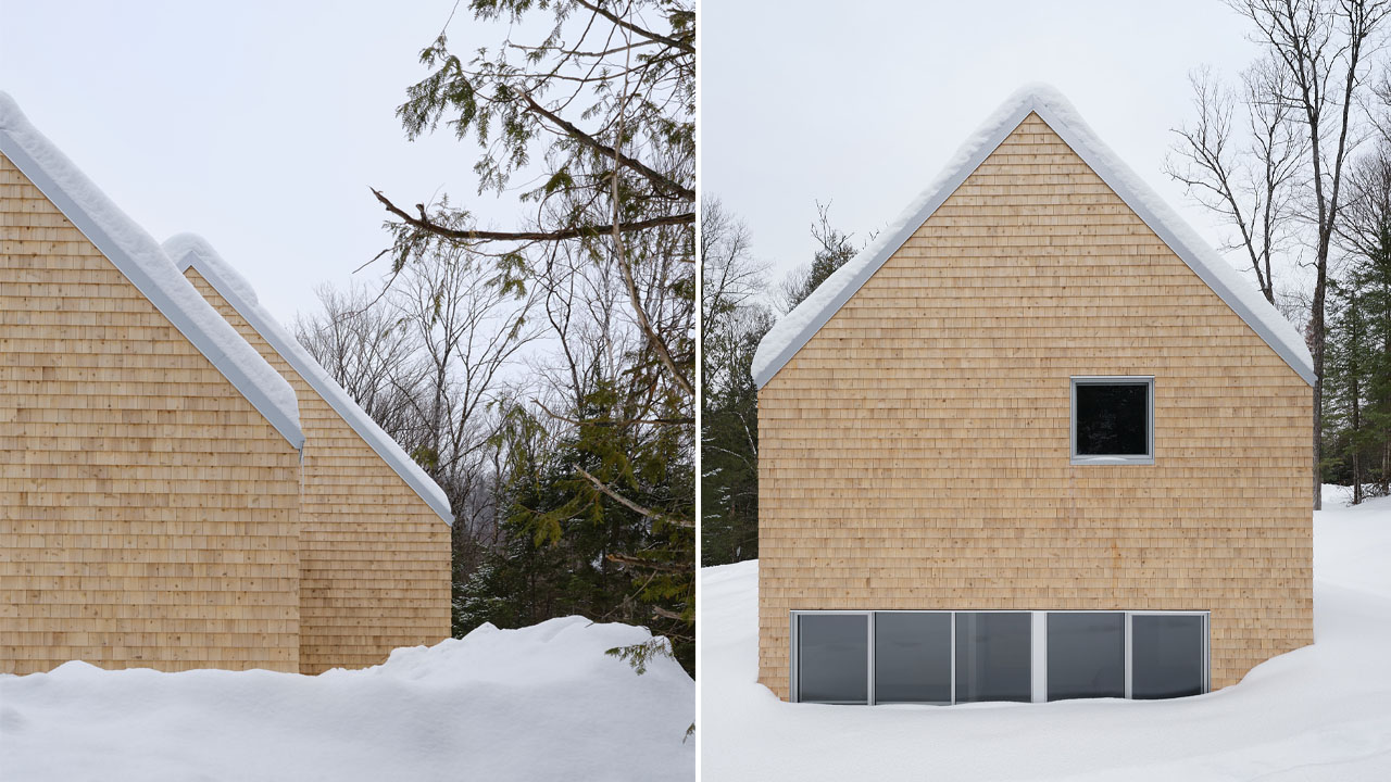 Cedar shingled façade of La Maraude