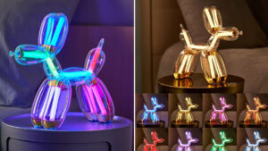 Lexon x Jeff Koons balloon dog lamp