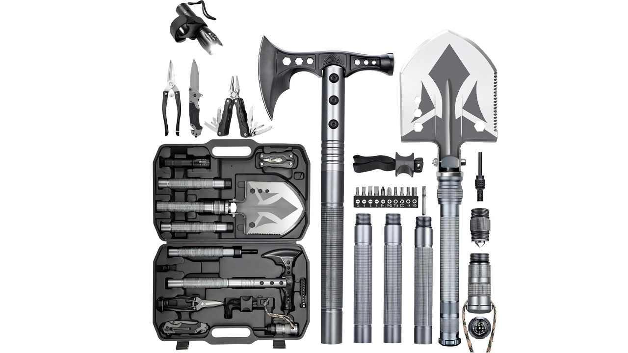 Memorial Day gifts for veterans - Multifunctional Folding Tactical Shovel Hatchet Combo
